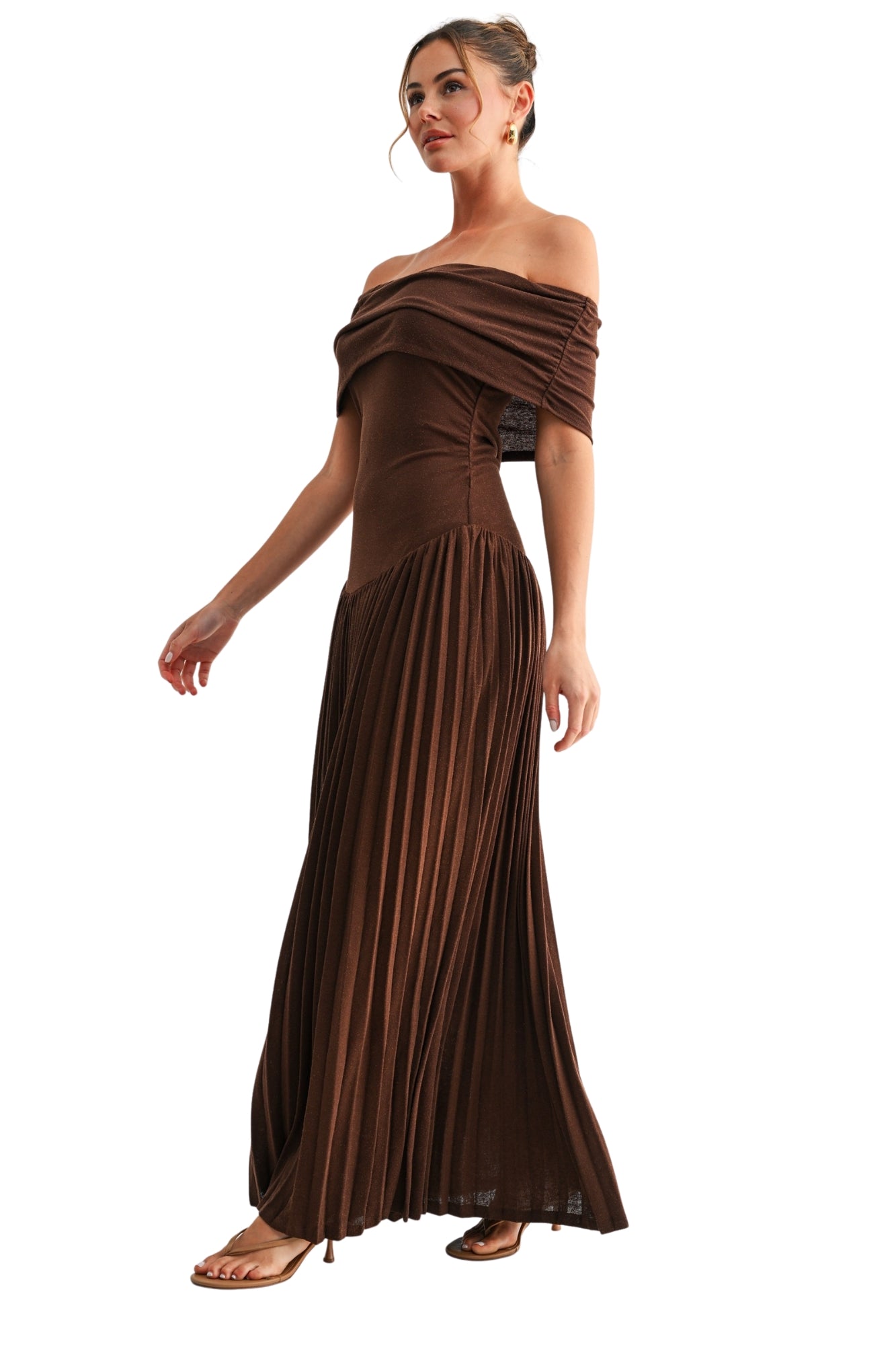 PLEATED MAXI DRESS