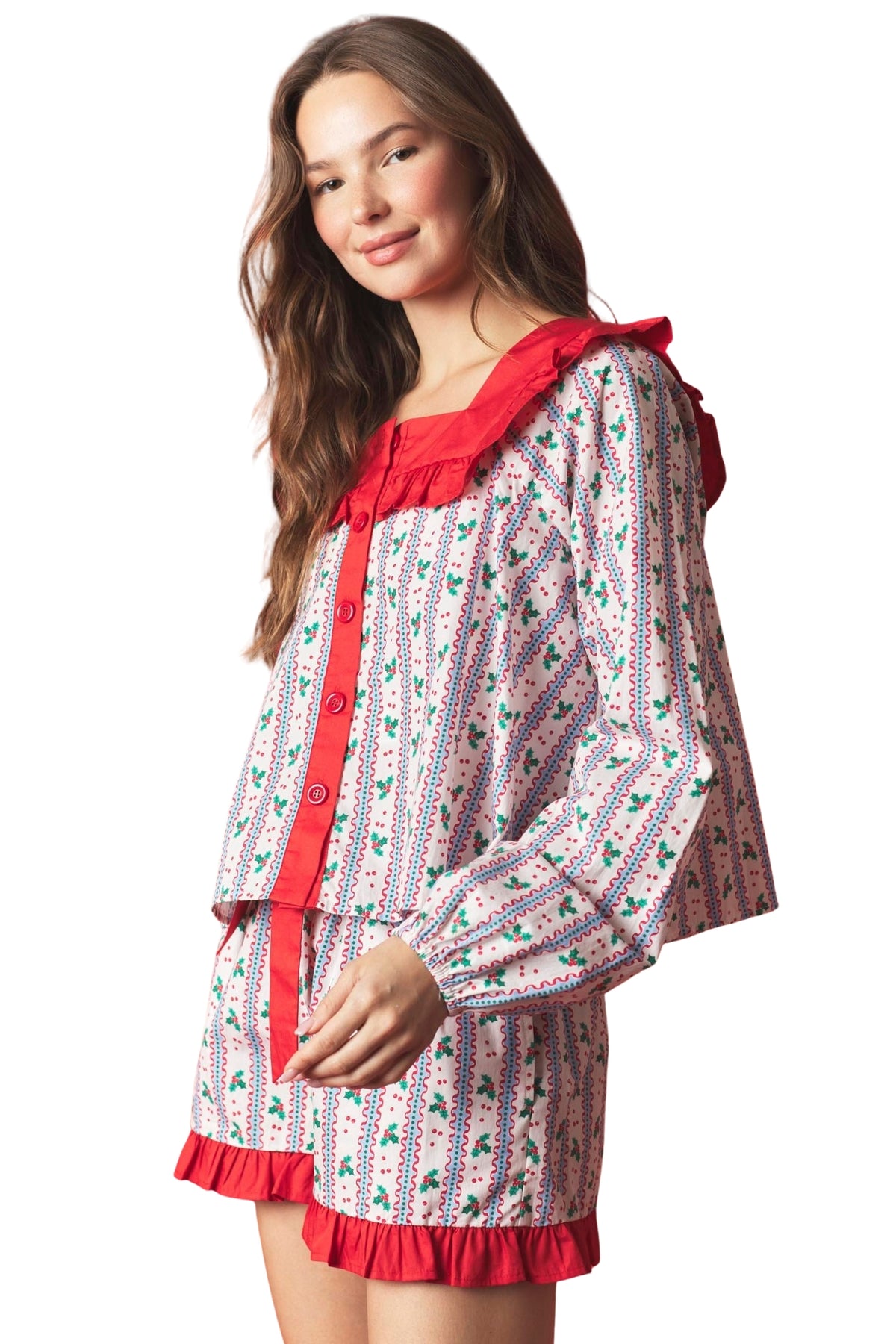 XMAS PAJAMA TOP & SHORT SET
