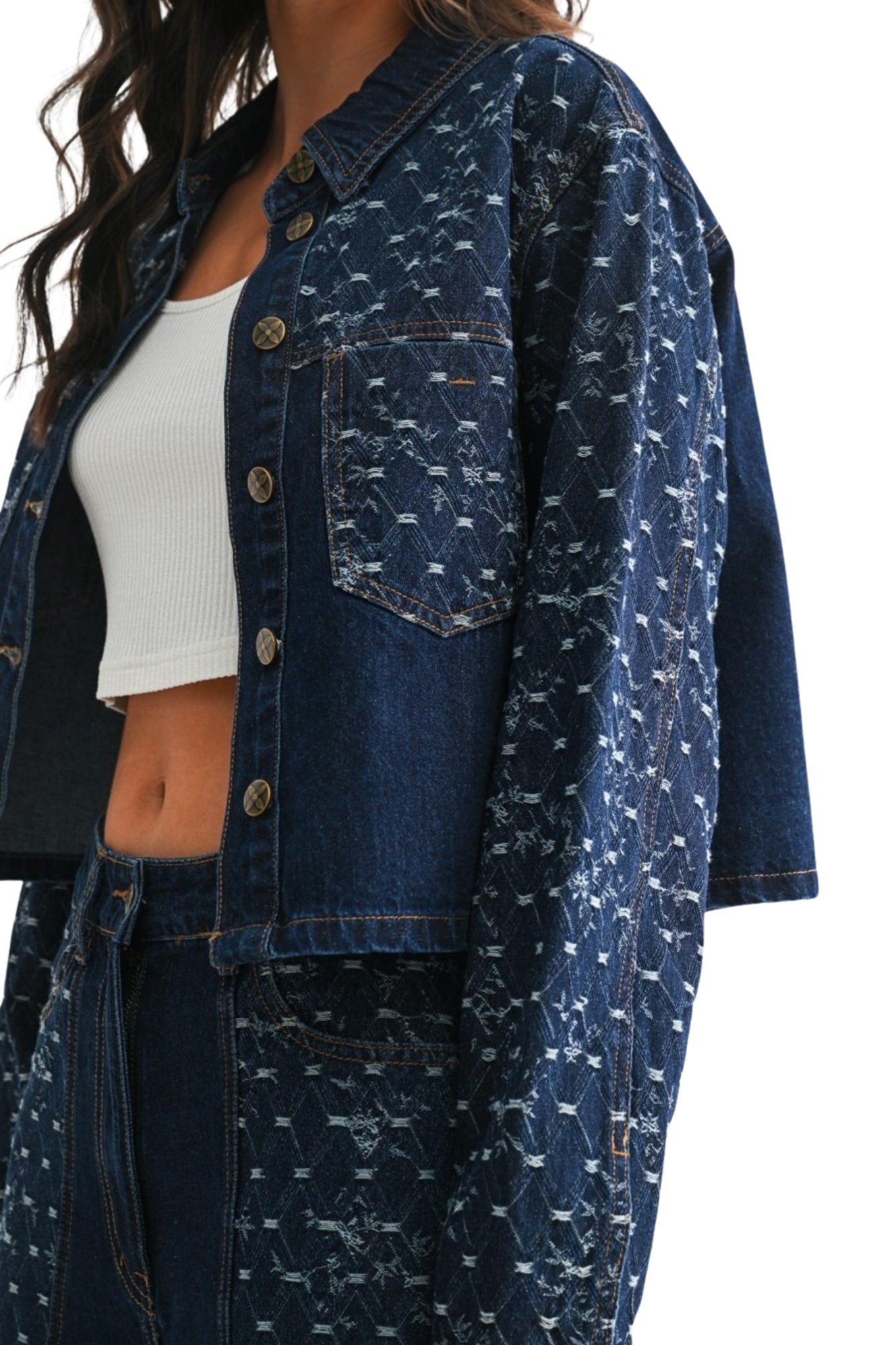 STYLISH PATTERNED DENIM SET
