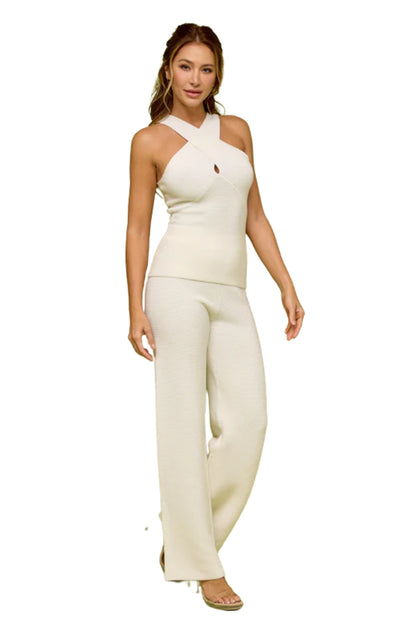RIB KNIT TOP & PANTS SET