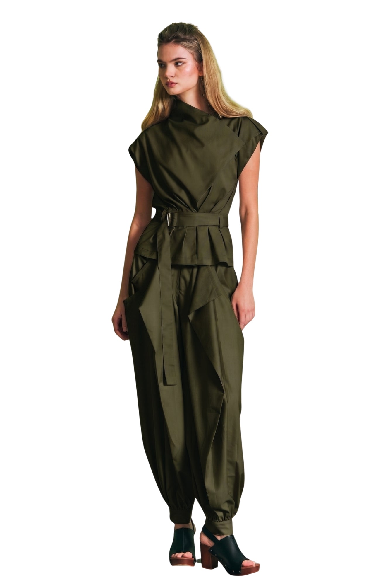 WOVEN SAFARI BALLOON PANTS & JACKET SET