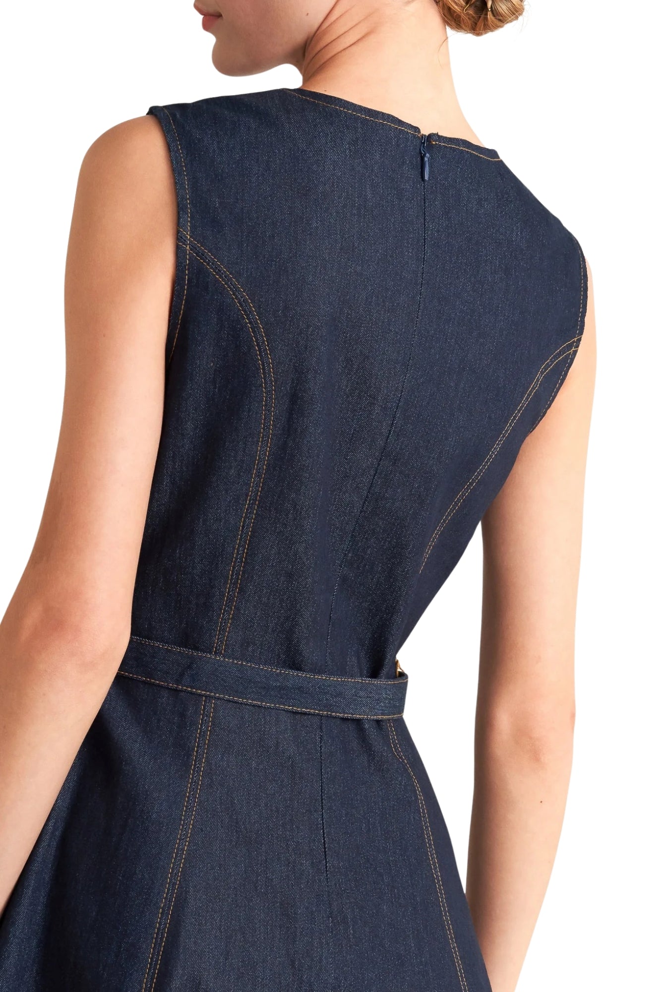 MODERN DARK DENIM MIDI DRESS