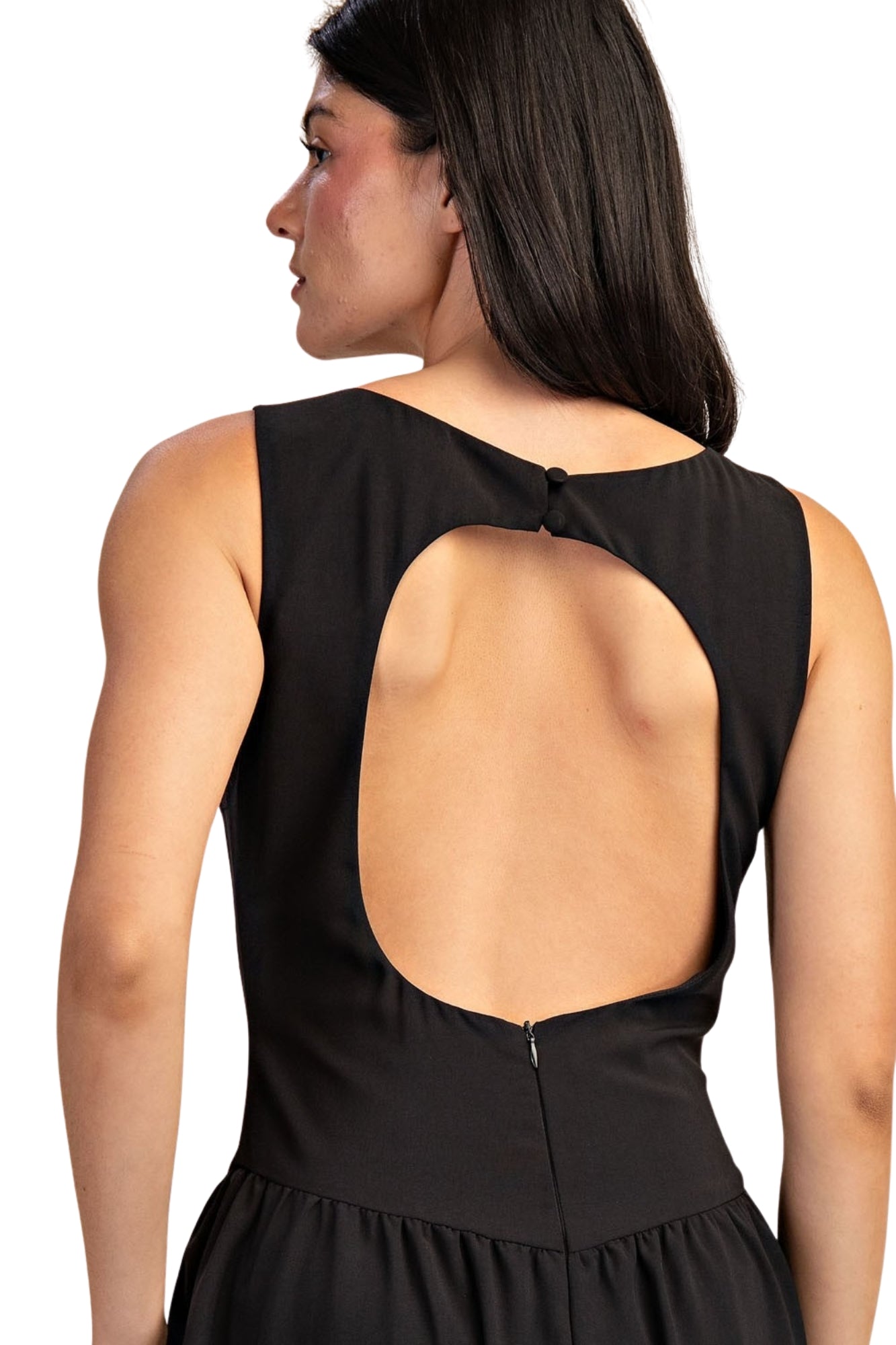 OPEN BACK BUBBLE MIDI DRESS