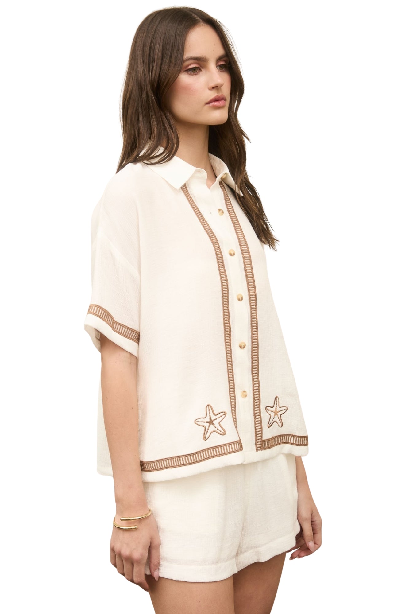 STARFISH EMBROIDERED SHORT SET