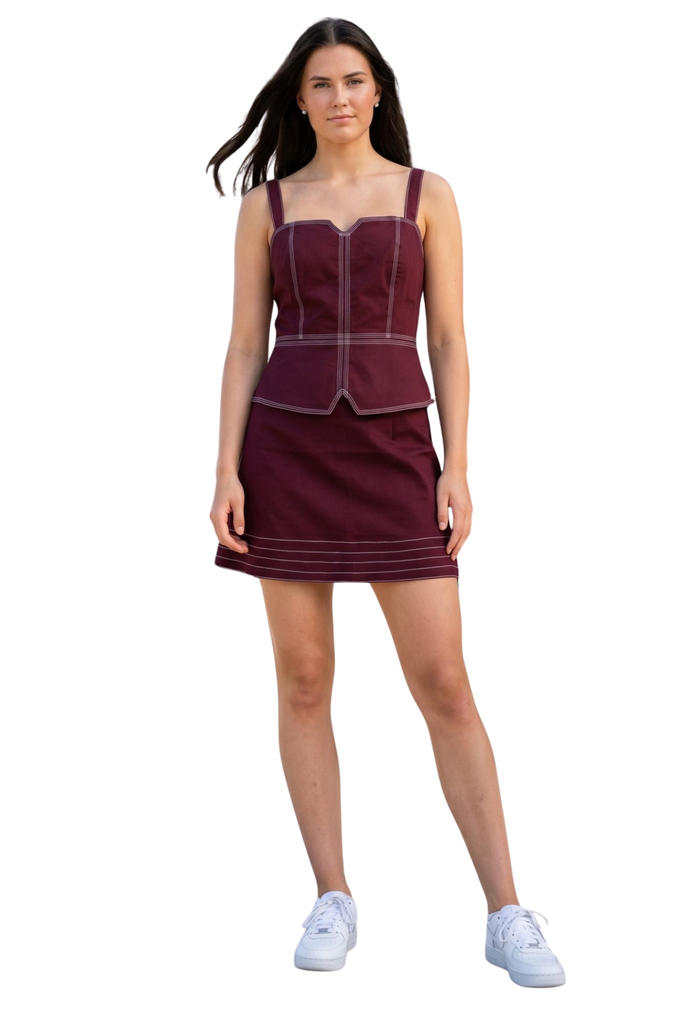 STITCH DETAIL MINI DRESS