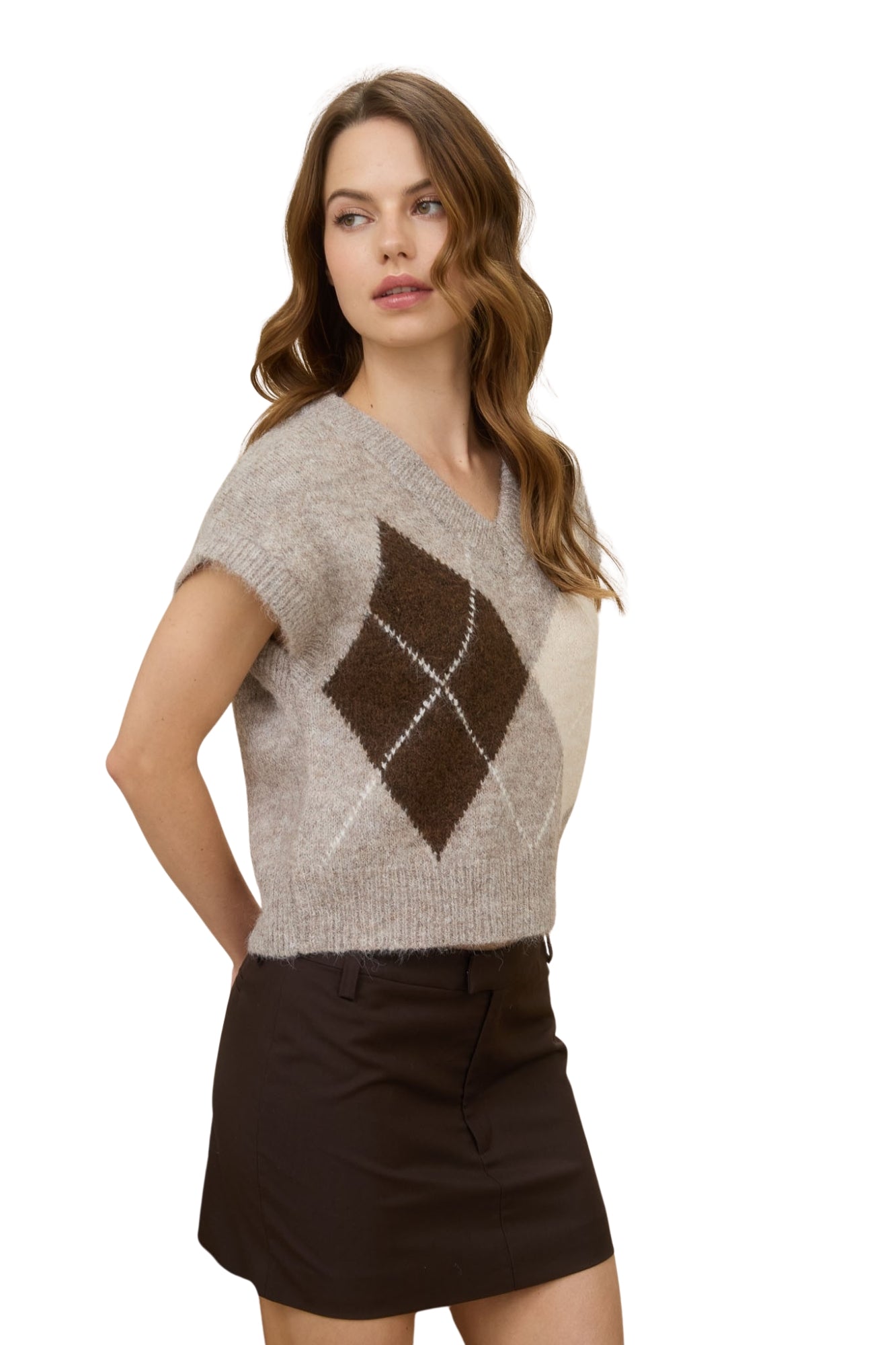 ARGYLE PATTERN SWEATER VEST
