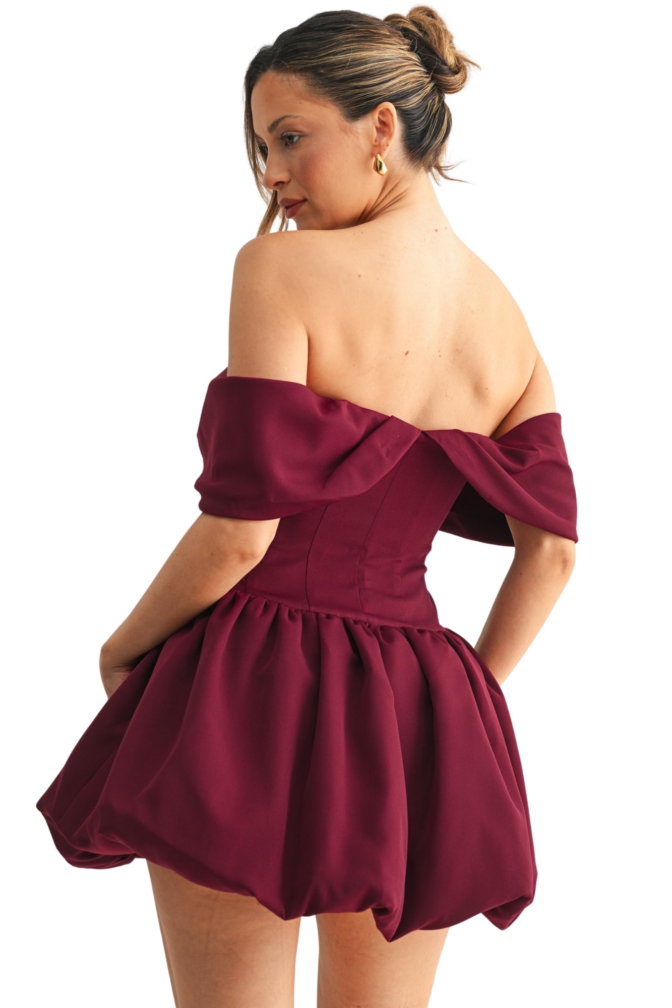 BUBBLE HEM SWEETHEART MINI DRESS