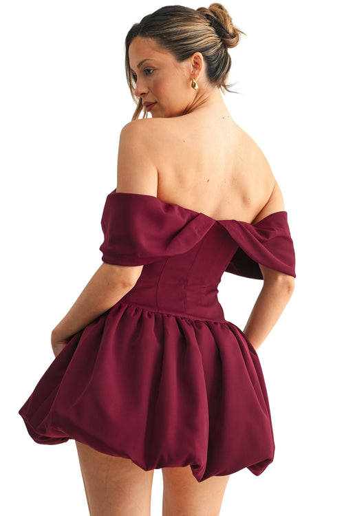 BUBBLE HEM SWEETHEART MINI DRESS