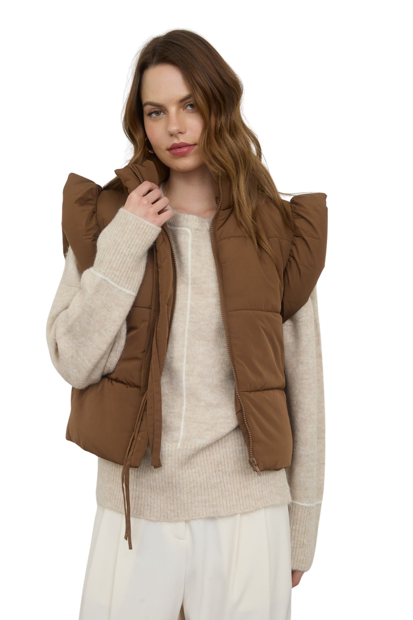 BOW DETAIL PUFFER VEST