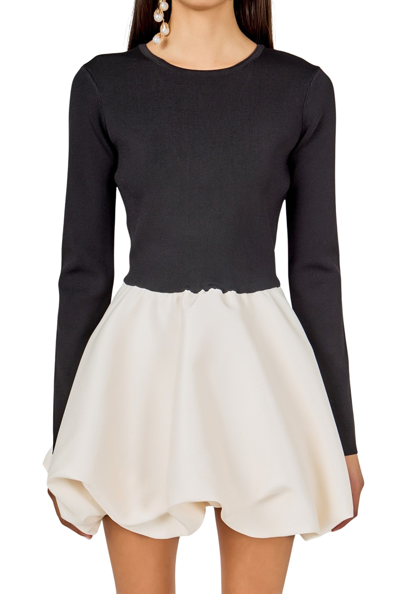LONG SLEEVE OPEN BACK MINI DRESS