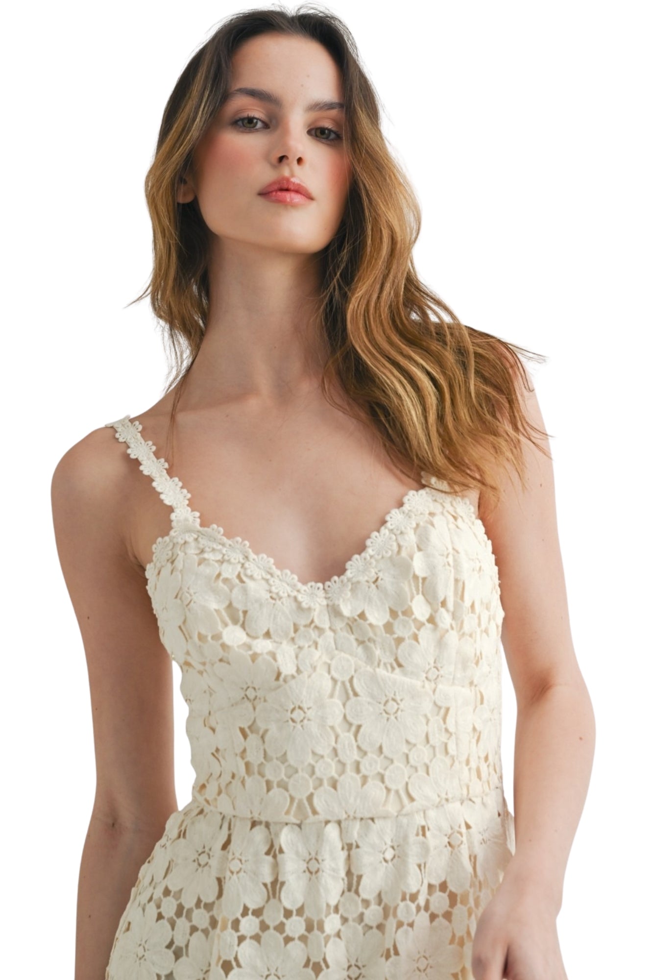 ROMANTIC LACE FLORAL MAXI DRESS