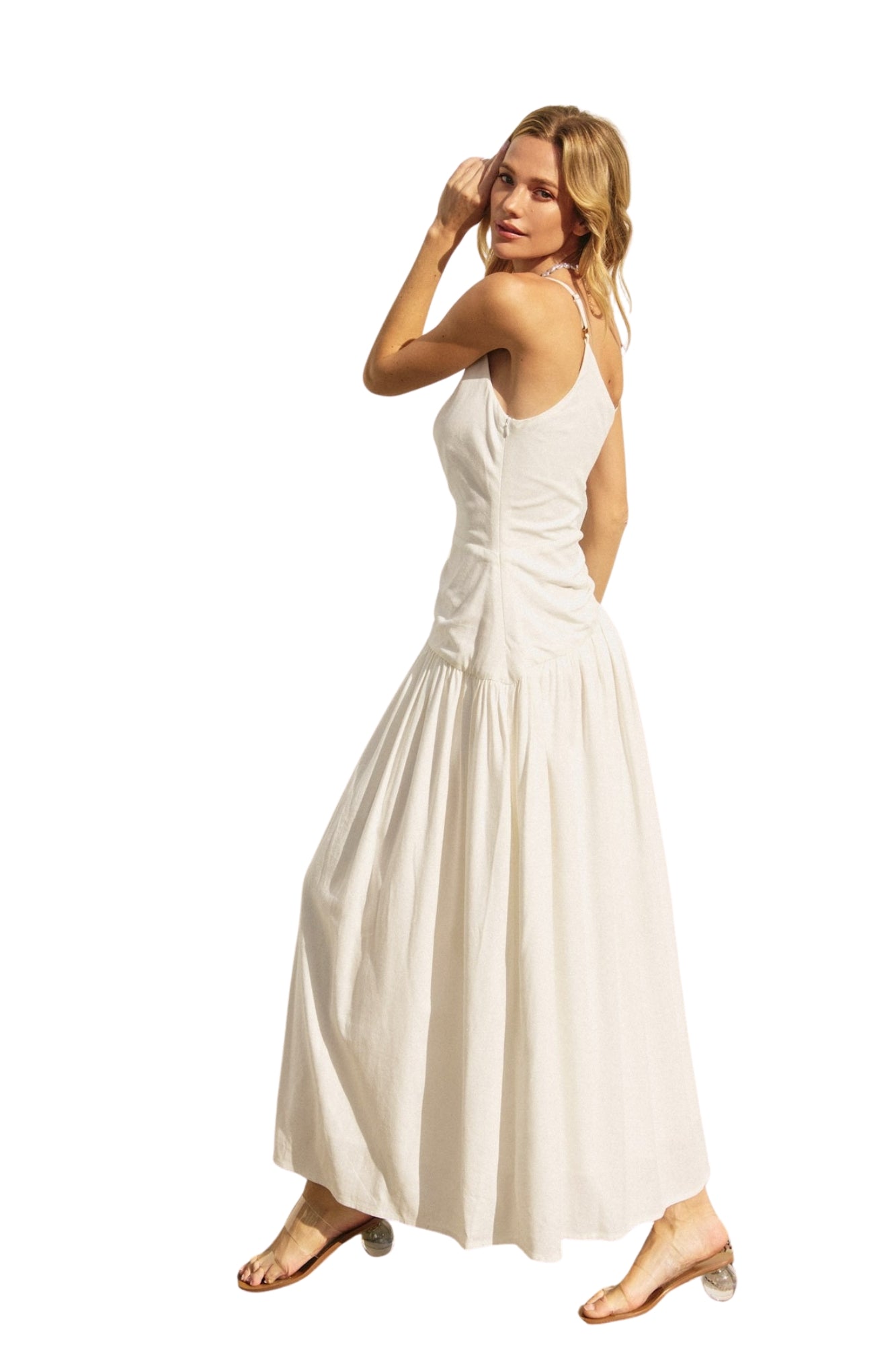 HEAVEN SENT DROP WAIST RUCHED DRESS