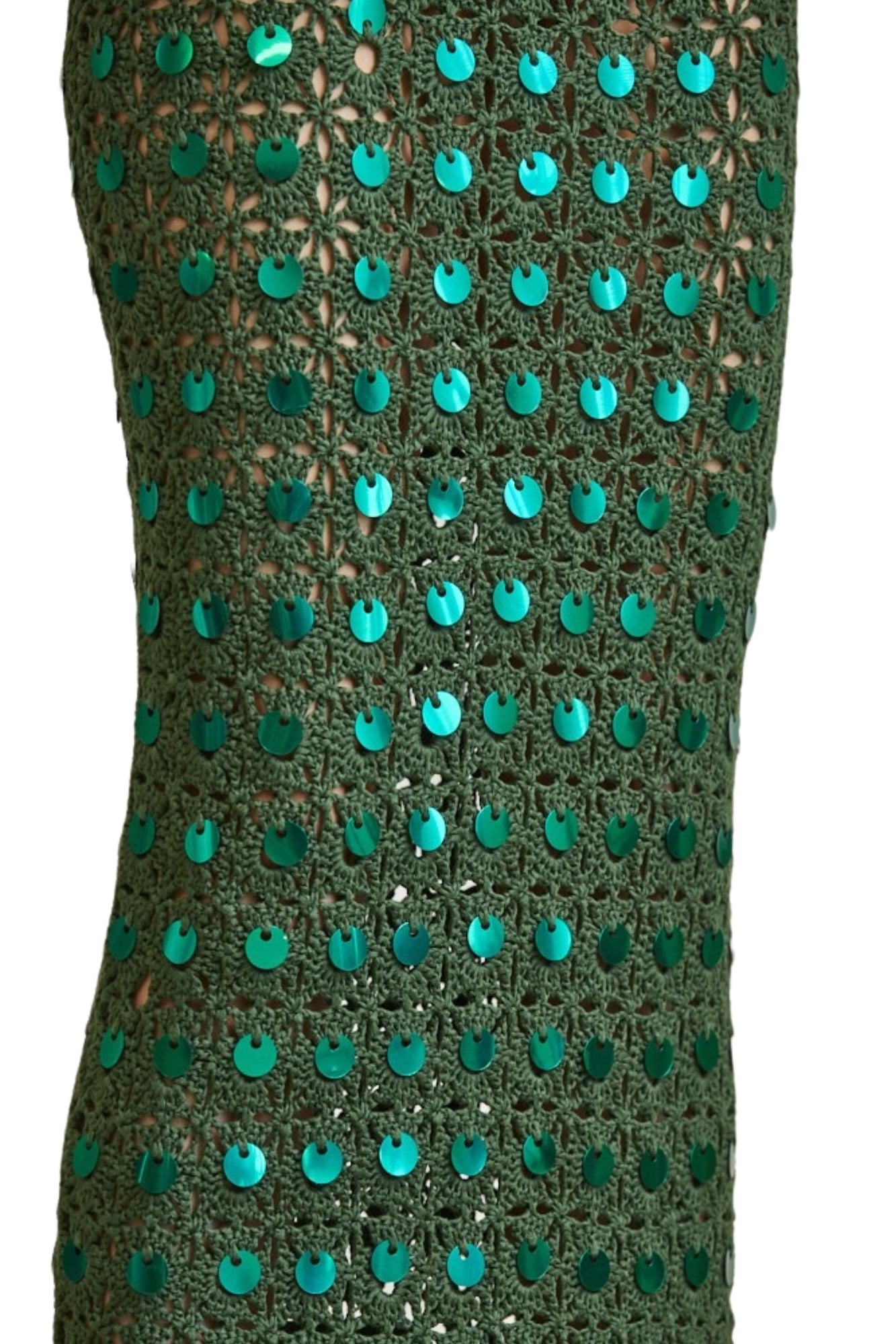 ROUND SEQUIN KNITTED MAXI DRESS