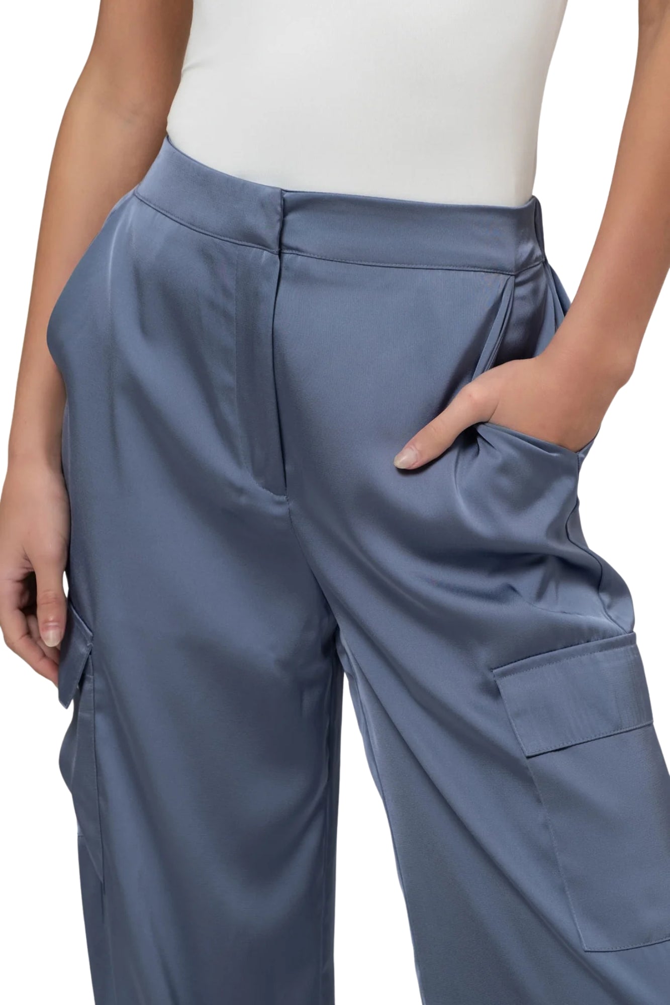 SATIN CARGO JOGGER PANTS