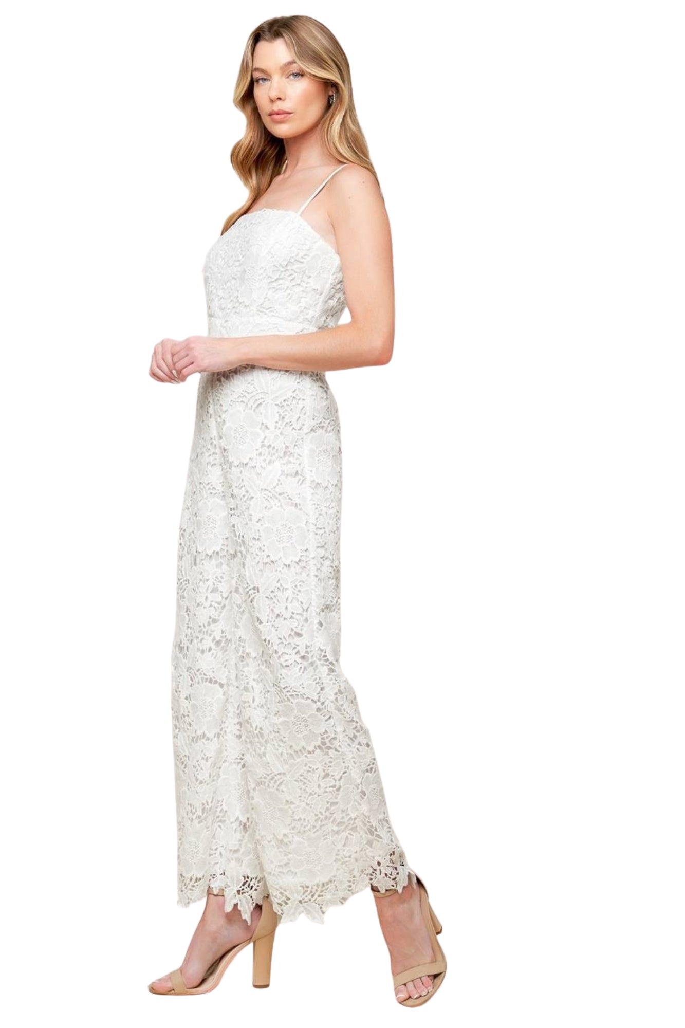 WOVEN LACE JUMPSUIT