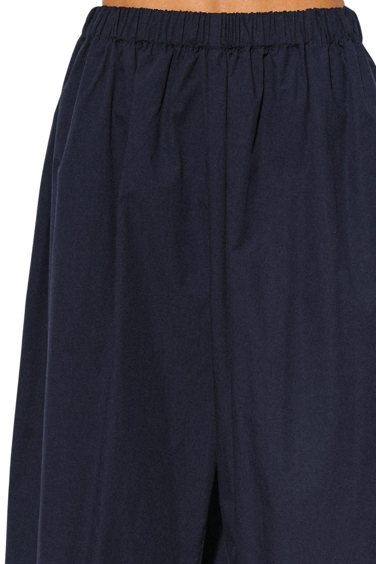 WOVEN DRAPED BALLOON HAREM PANTS - NAVY