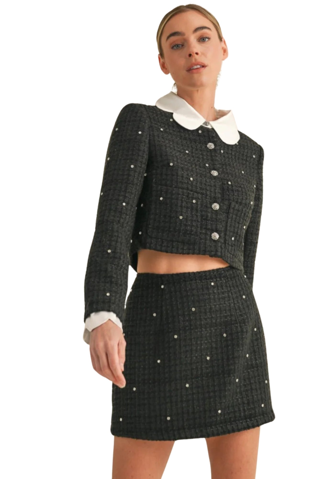 TWEED JACKET & SKIRT SET