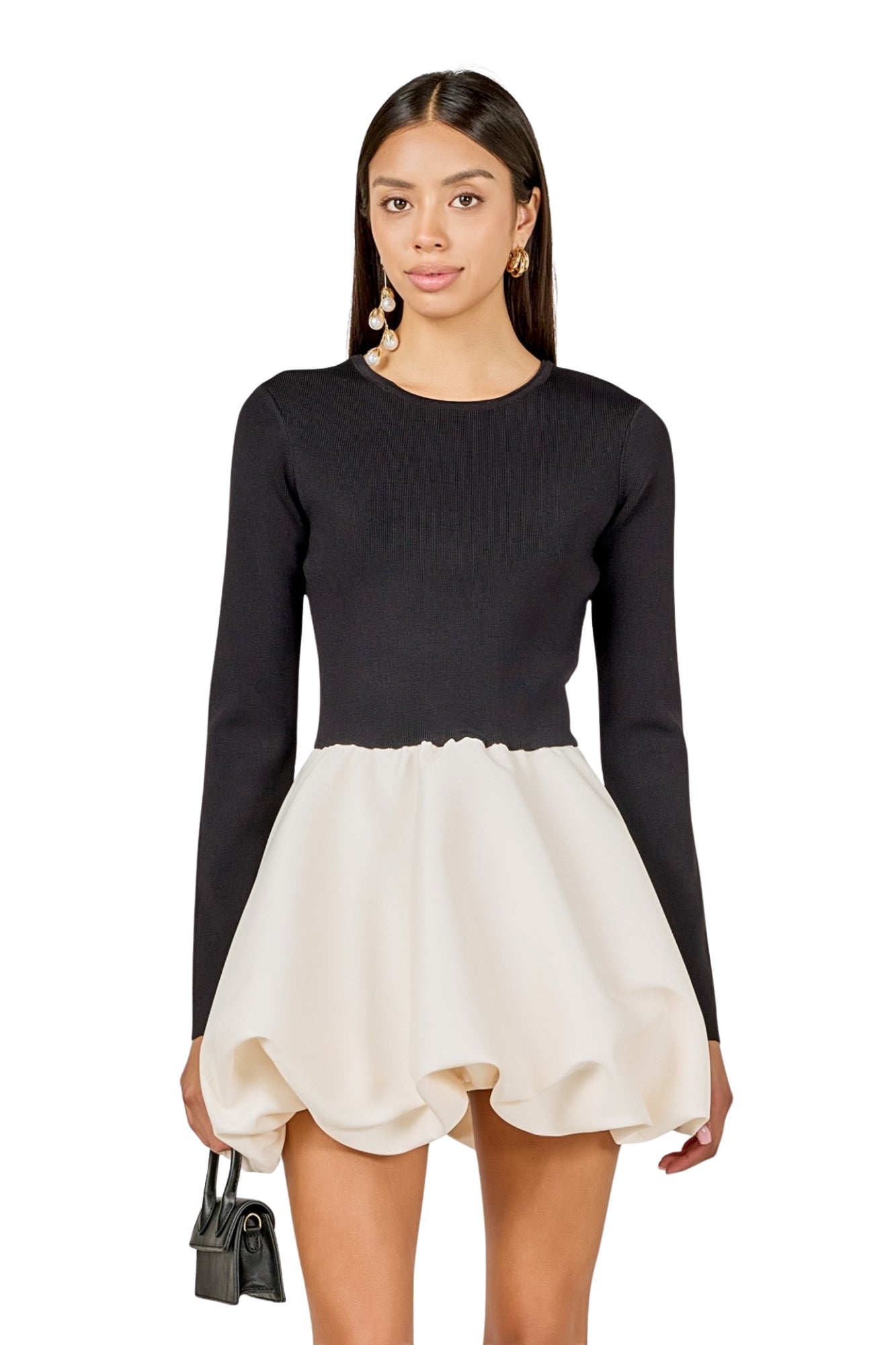 LONG SLEEVE OPEN BACK MINI DRESS