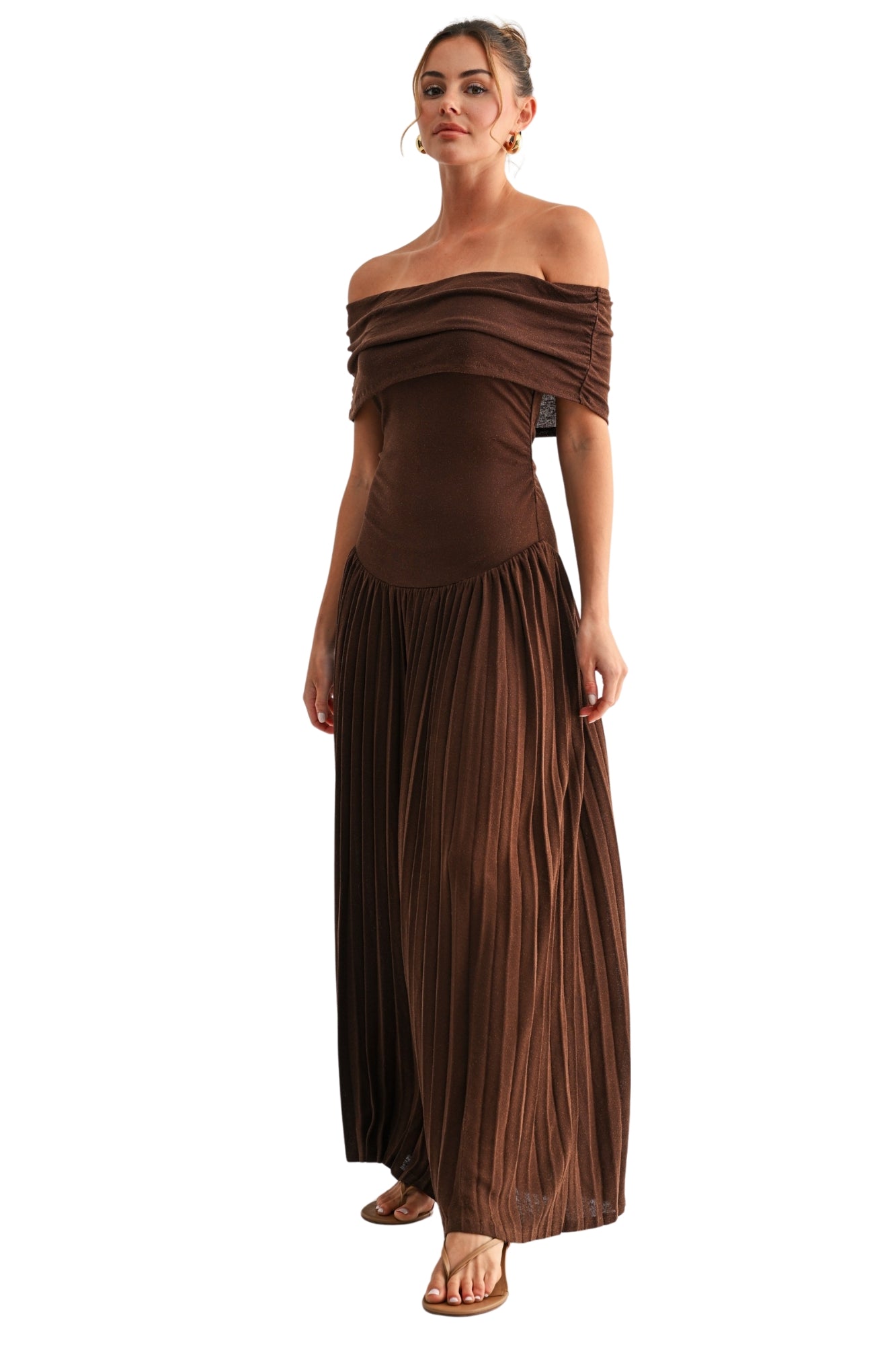 PLEATED MAXI DRESS