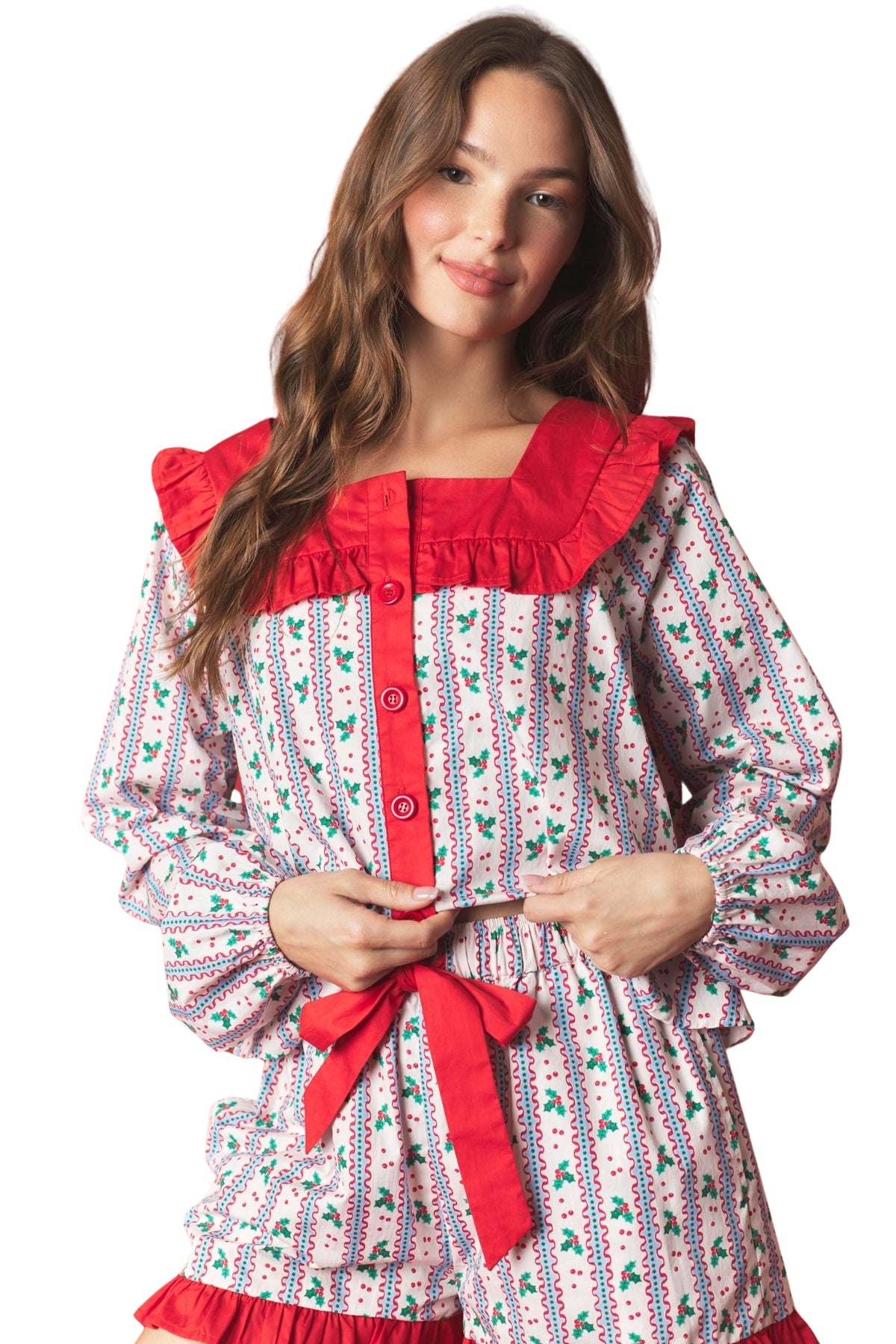 XMAS PAJAMA TOP & SHORT SET