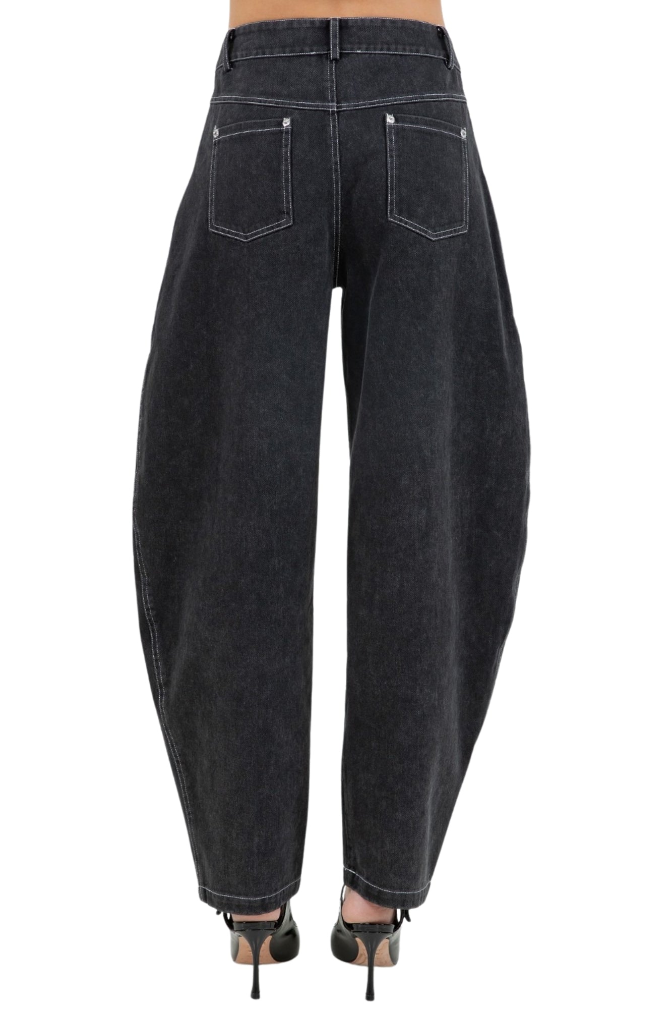 SOFT COTTON WASHED CROPPED JACKET & BARREL LEG PANTS