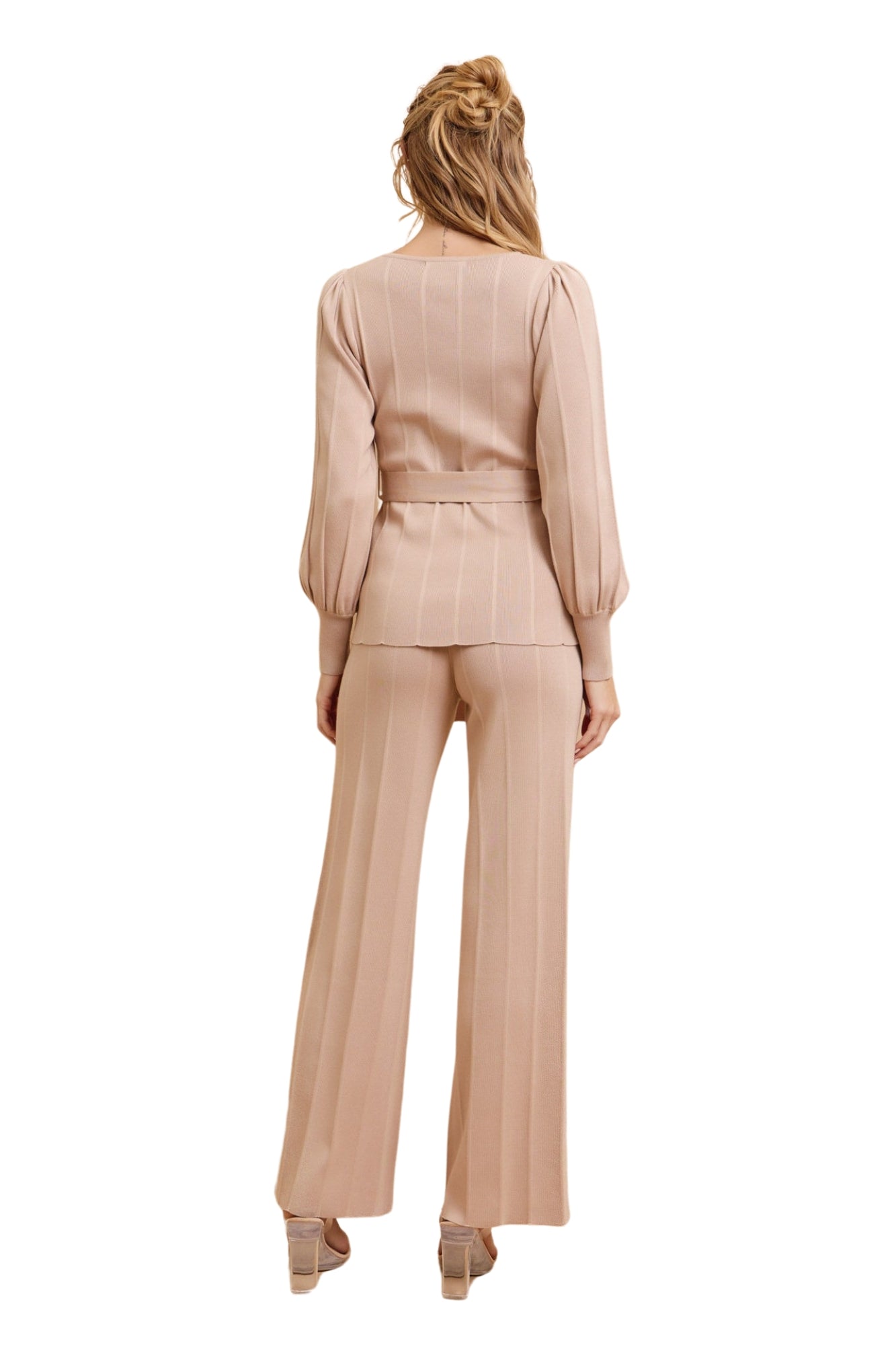 KNIT PANTS SET - MOCHA