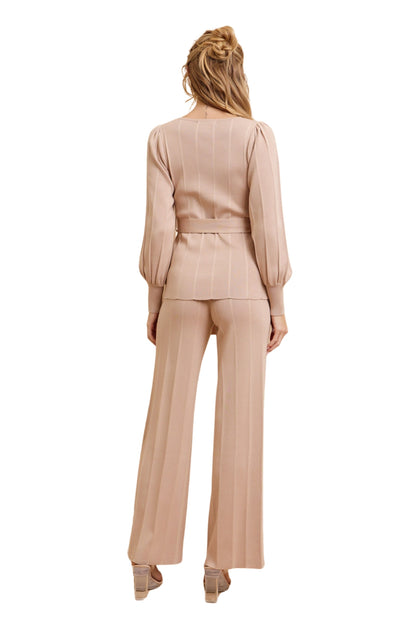 KNIT PANTS SET - MOCHA