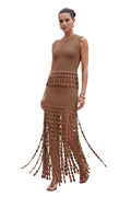 KNIT FRINGE TOP & SKIRT SET