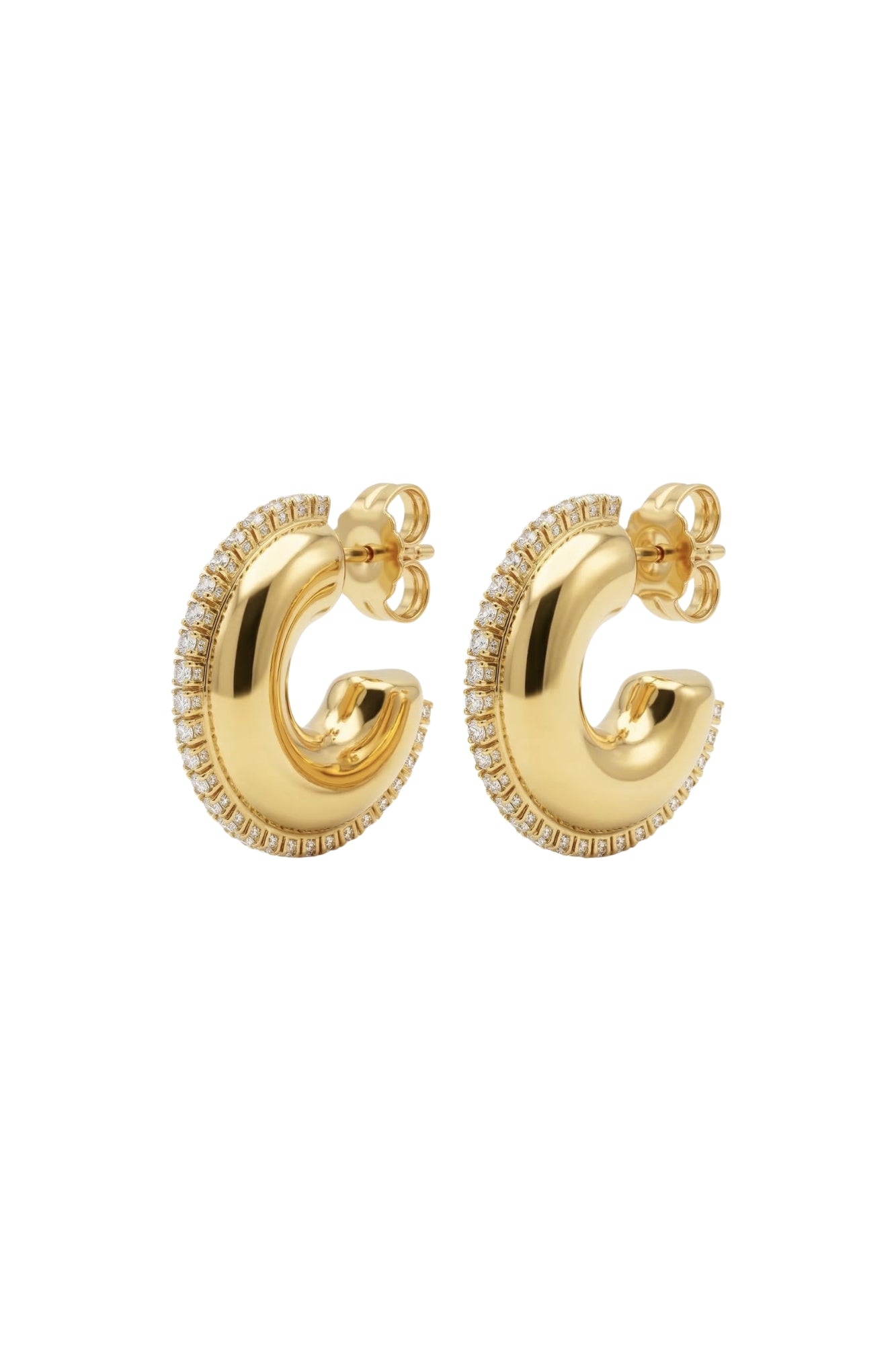 CHUNKY RHINESTONE HOOP EARRINGS
