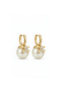 GEOMETRIC PEARL DROP HOOPS