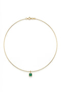 MINIMALIST TORQUE NECKLACE - GREEN STONE