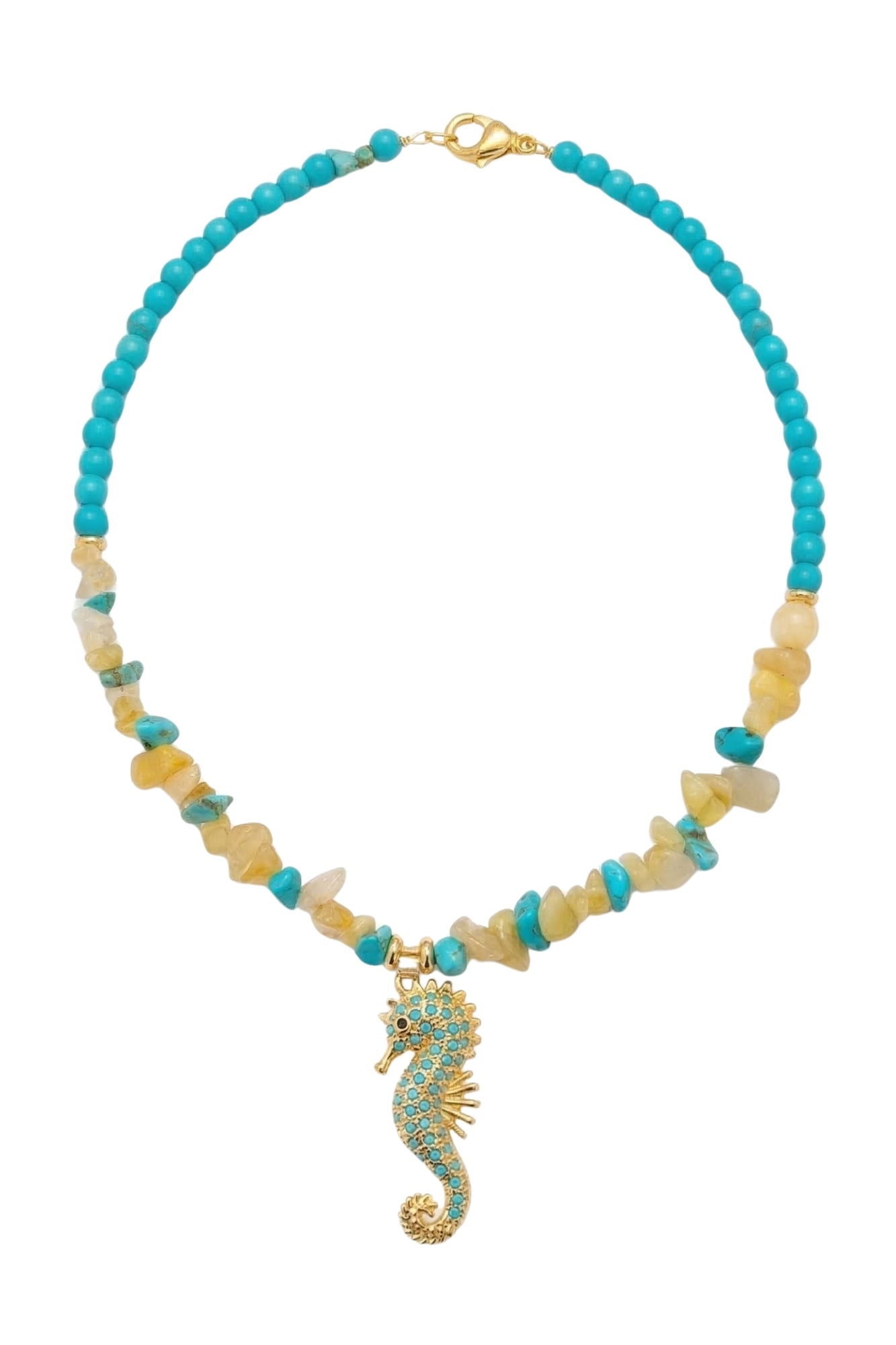 SEAHORSE PENDANT TURQUOISE NECKLACE