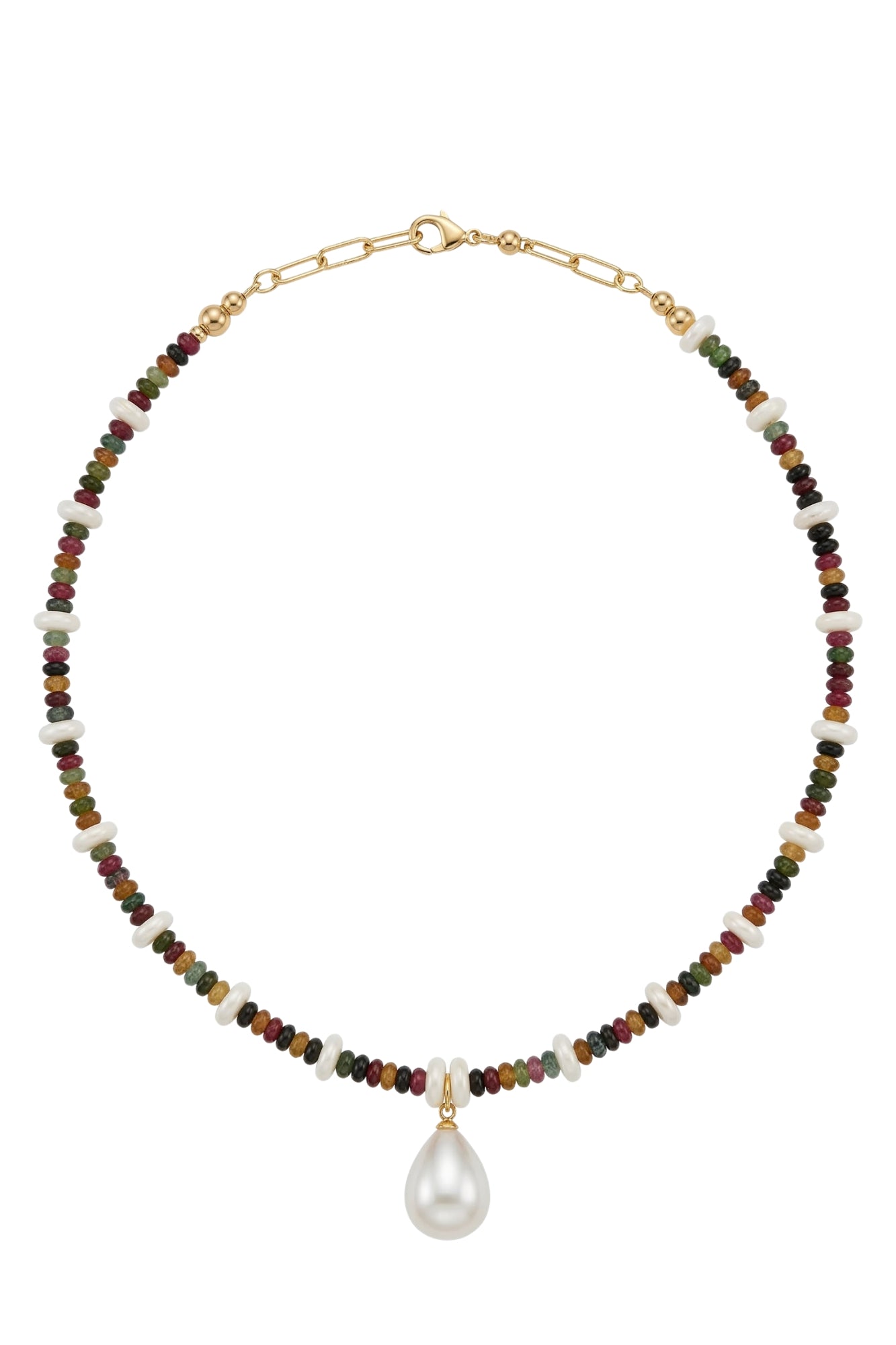 RAINBOW STONE BEADED NECKLACE