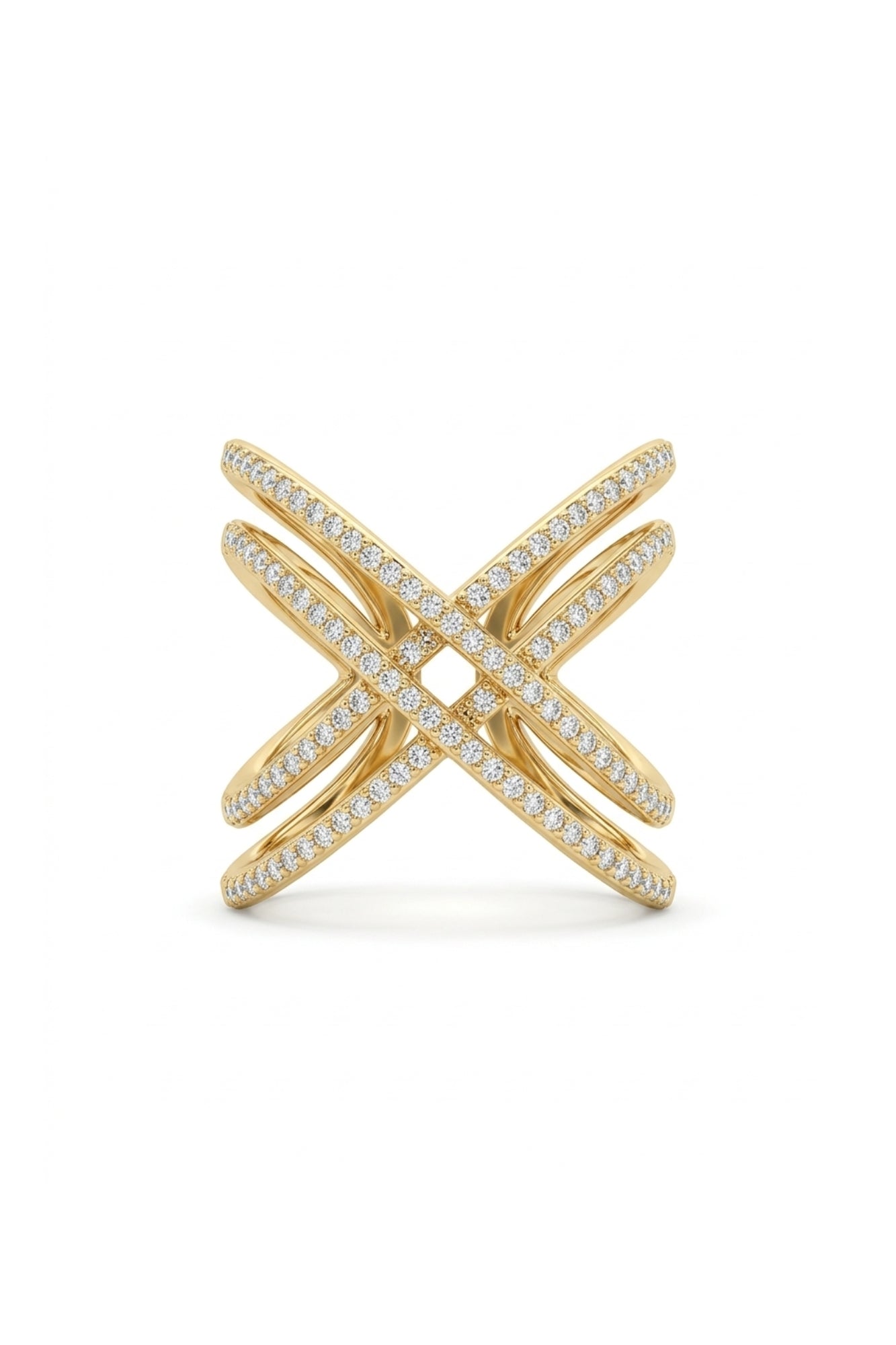 CRISS-CROSS PAVÈ RING
