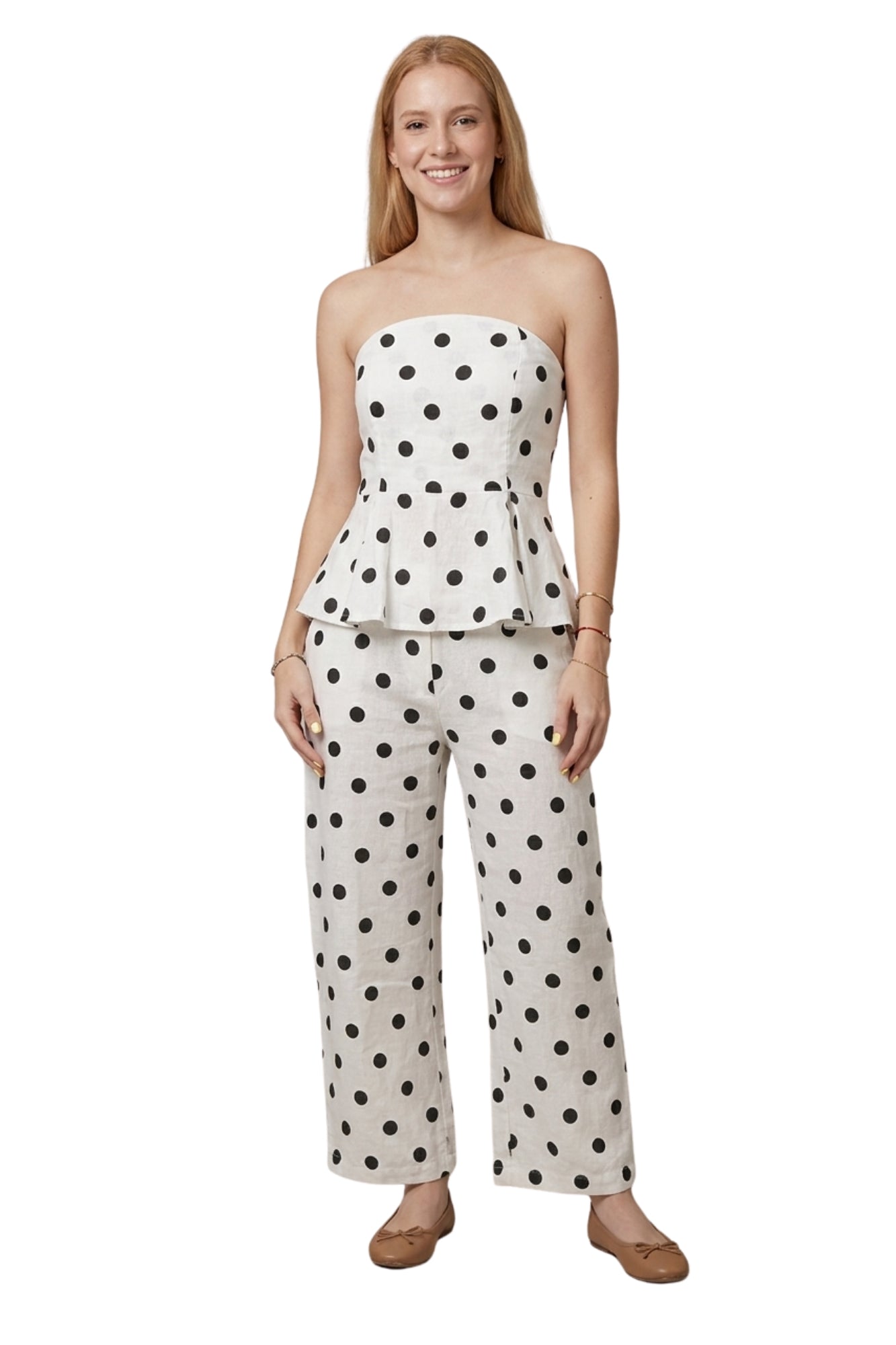 POLKA DOT LINEN PANTS SET