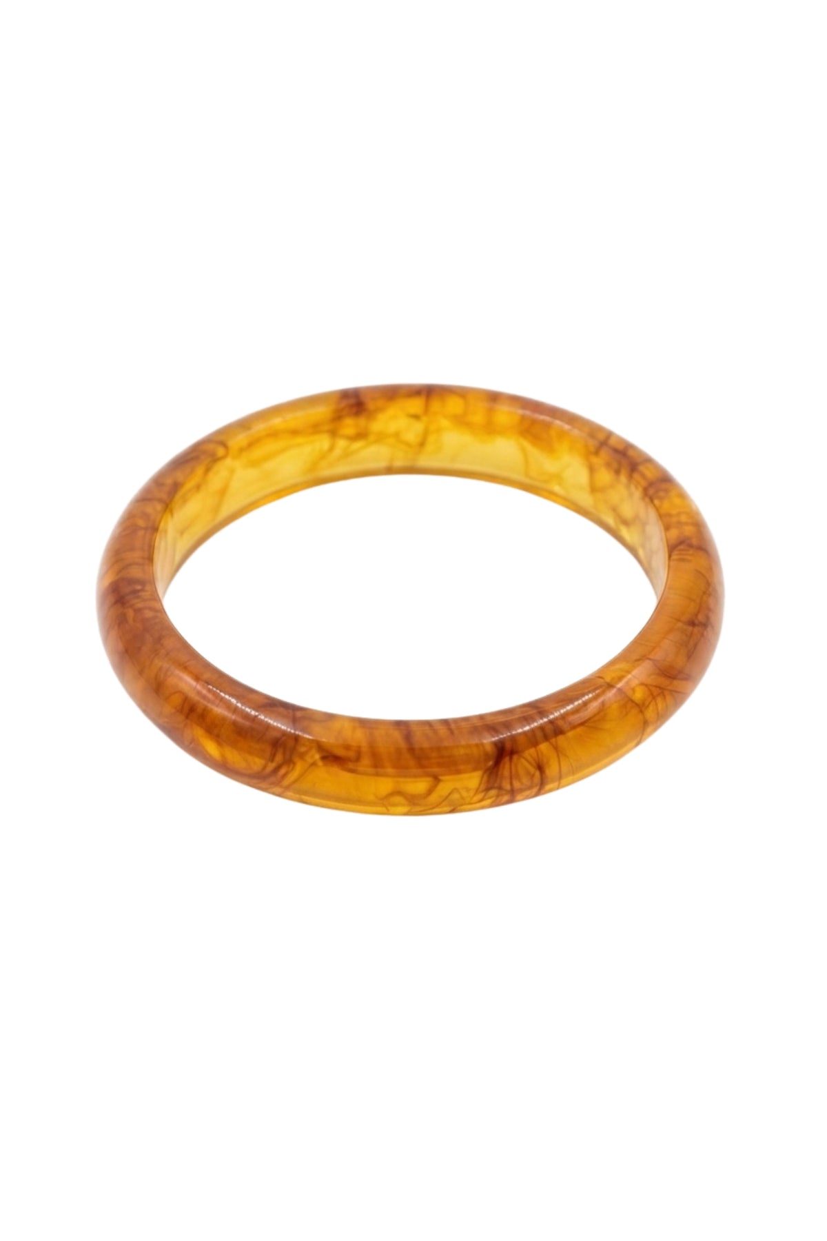 CHUNKY RESIN BANGLE BRACELET - BROWN