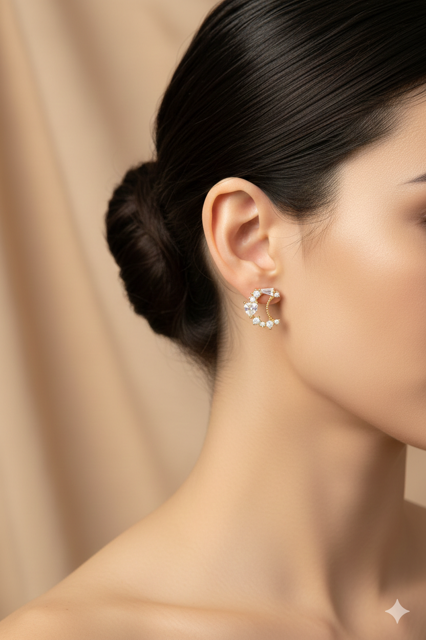 MOON + HEART EARRINGS