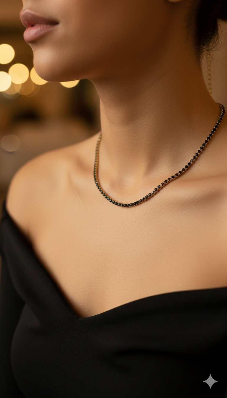 TENNIS NECKLACE - ONYX