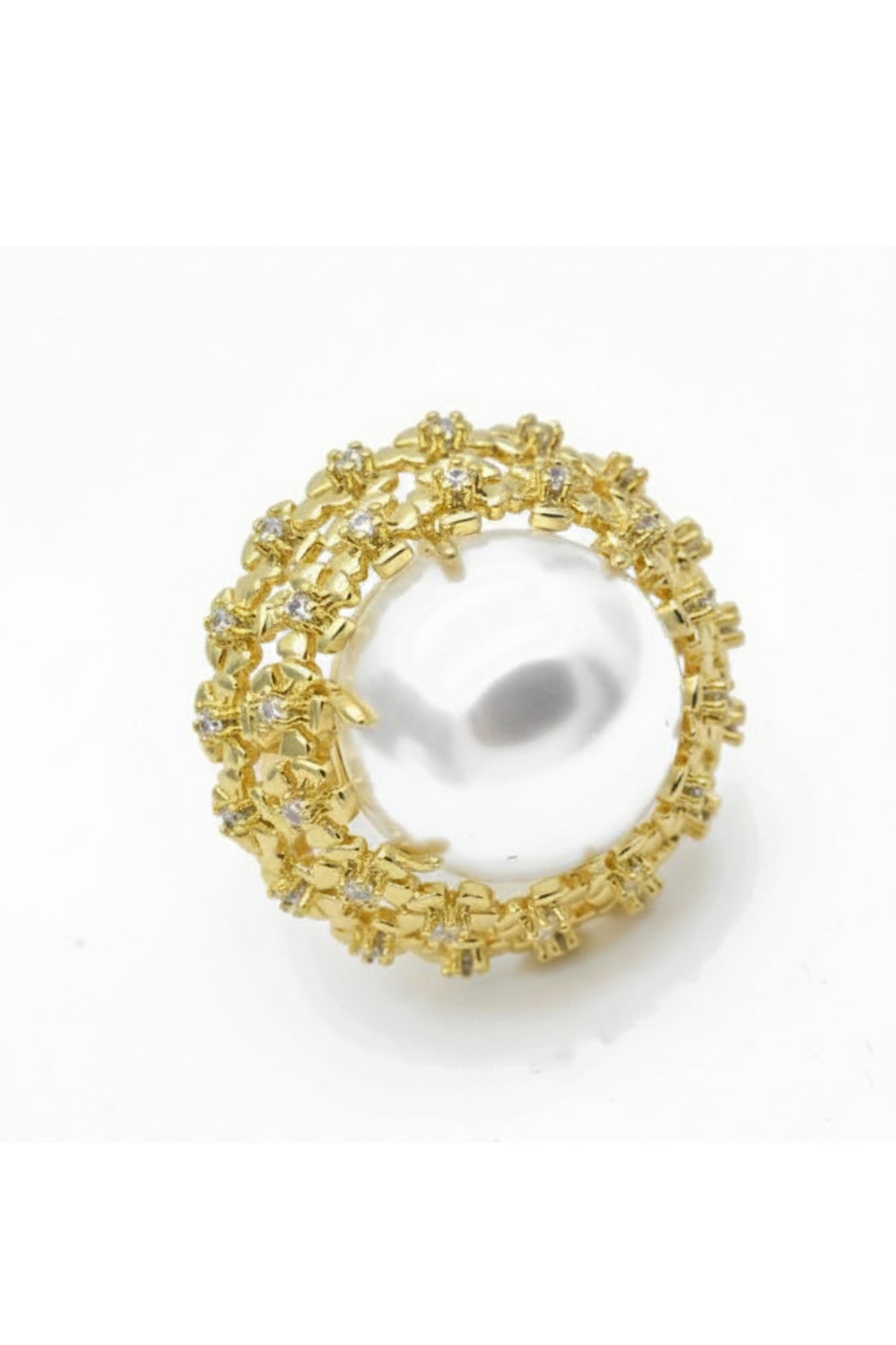 FLOWERS DETAILS ADJUSTABLE RING