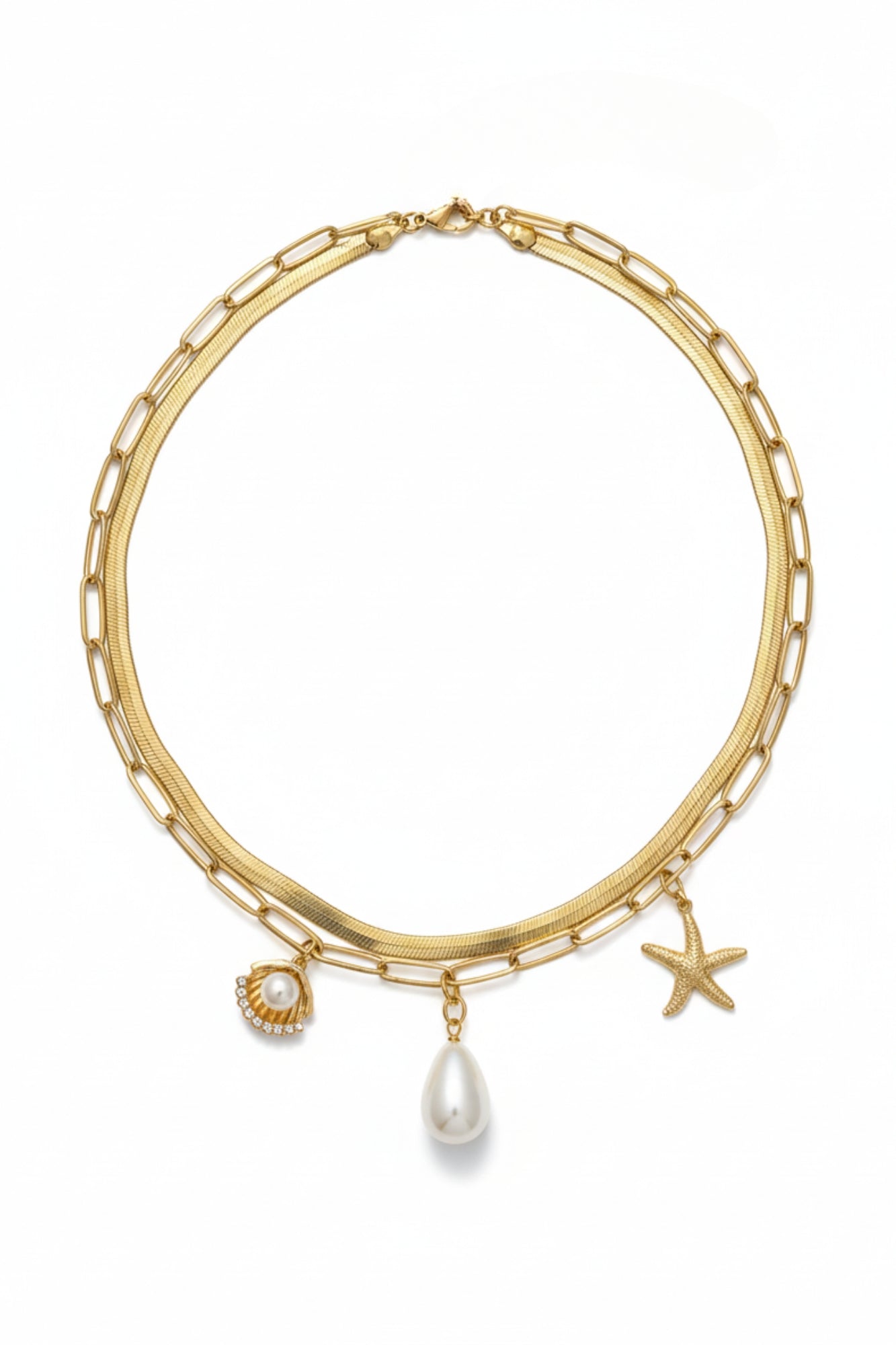 SEA CHARMS DOUBLE NECKLACE