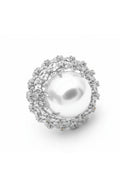 FLOWERS DETAILS ADJUSTABLE RING - SILVER