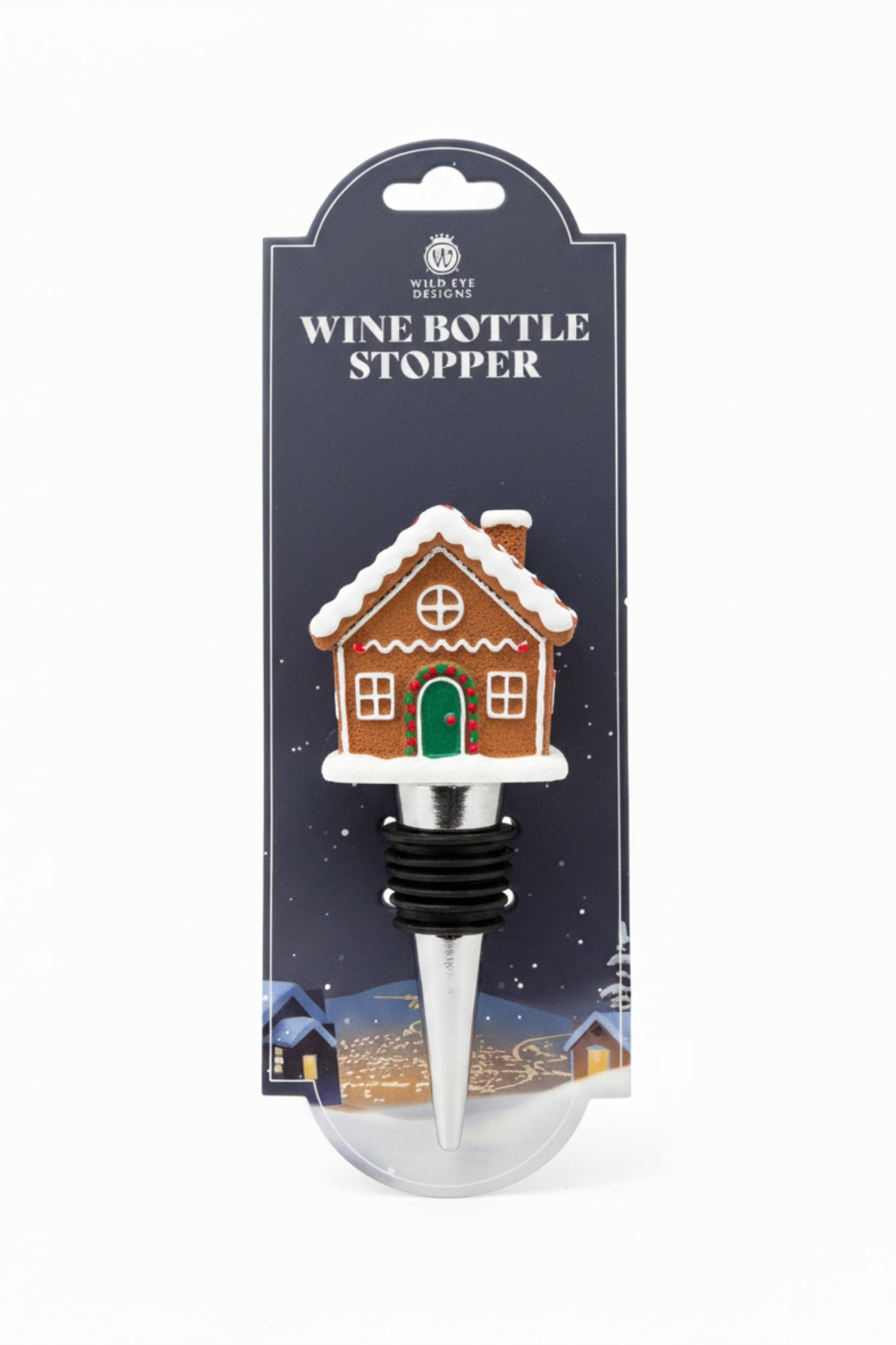 WINE BOTTLE STOPPER - GINGERBREAD HOUSE