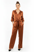 LONG SLEEVE SHIRT & PANTS SET - BURNT COPPER