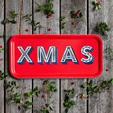 BIRCH WOOD TRAY - XMAS