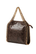 METALLIC TRIM HANDBAG - BROWN