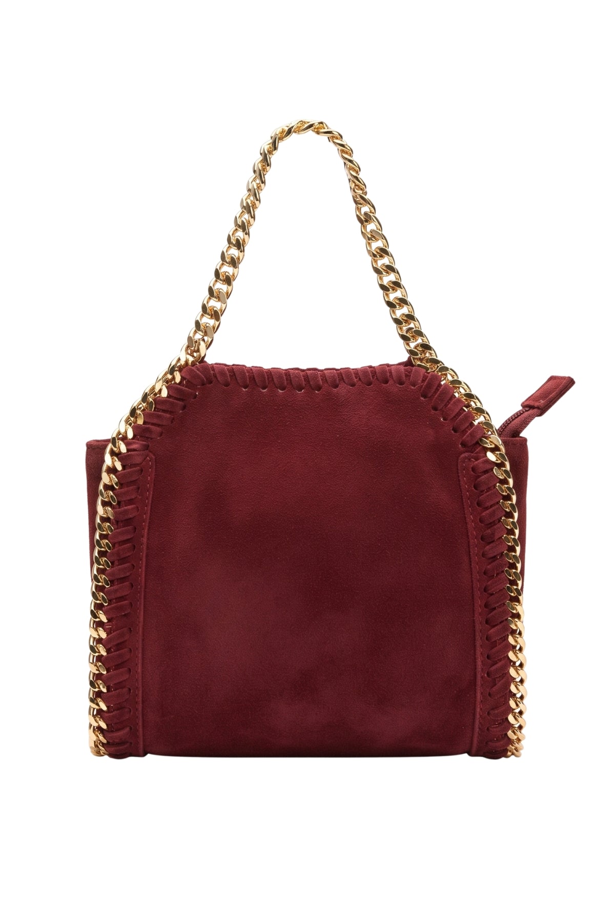 METALLIC TRIM HANDBAG - RED