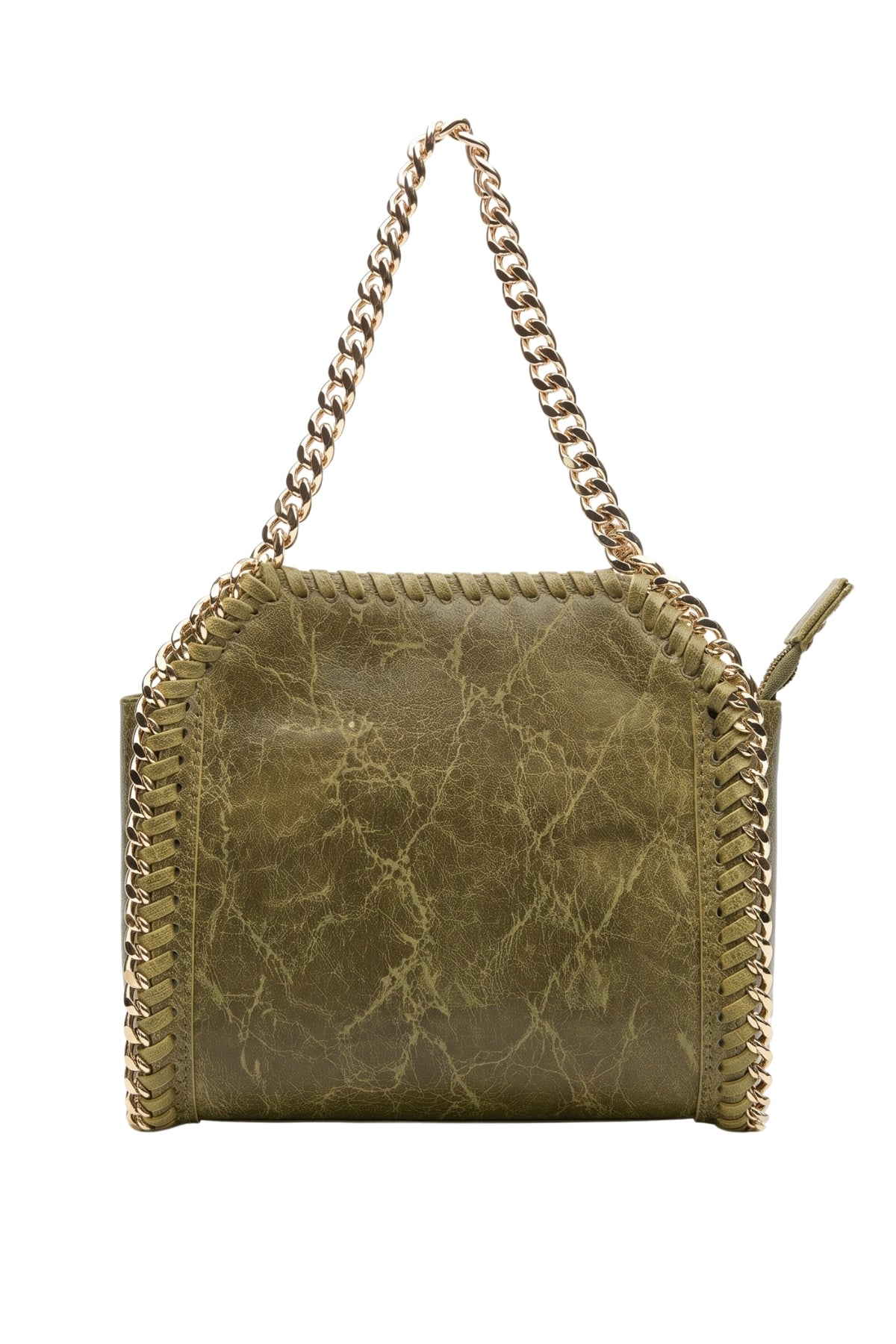 METALLIC TRIM HANDBAG - GREEN