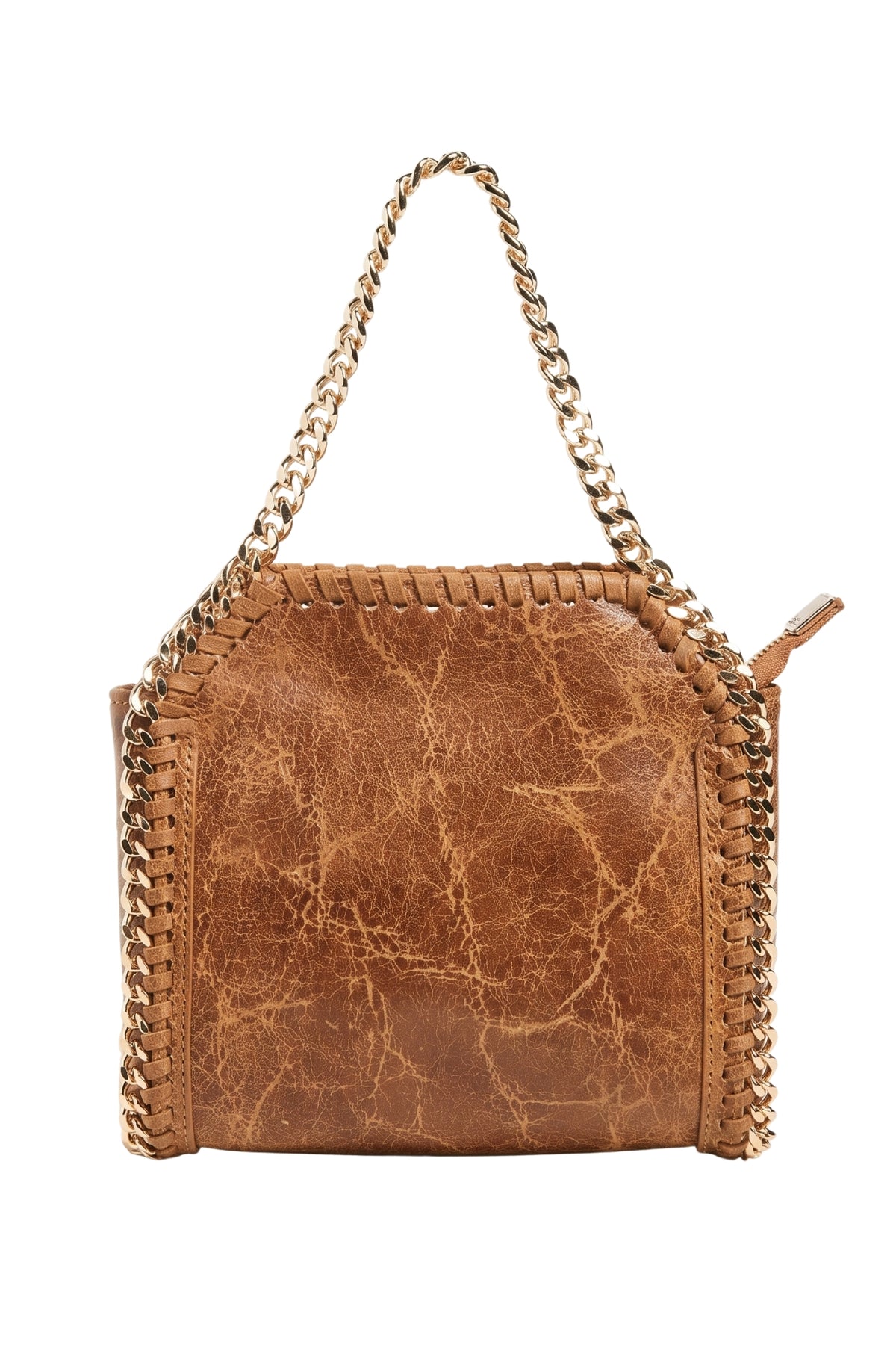 METALLIC TRIM HANDBAG - ORANGE